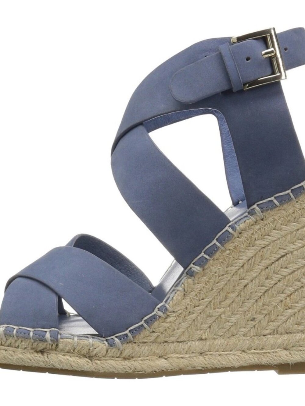 Joie New Wedge Espadrille Strappy Leather Sandal Blue Women's 40/10 - Picture 5 of 16